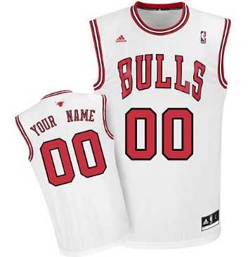 Men & Youth Customized Chicago Bulls White Jersey